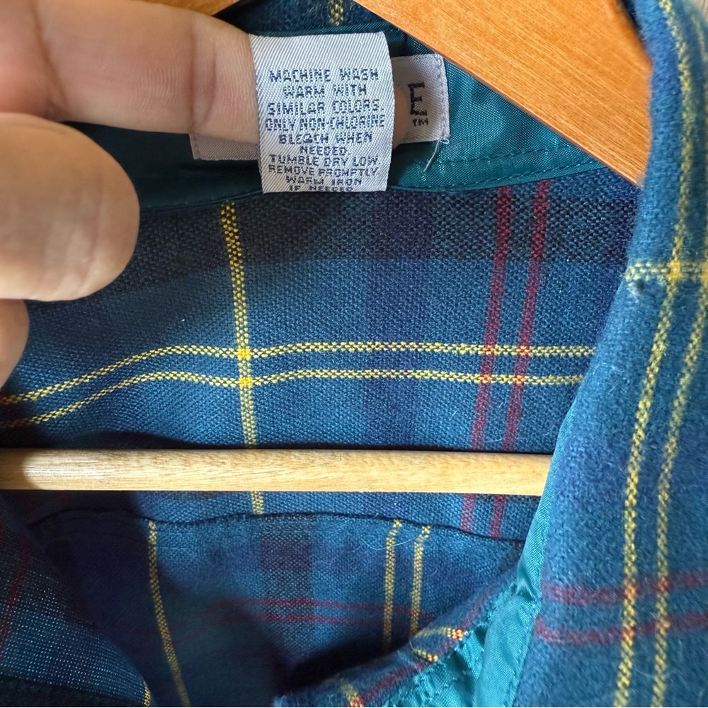 Vintage WindRidge green‎  Plaid Long Sleeve Button Down Shirt size XL T - Picture 4 of 8